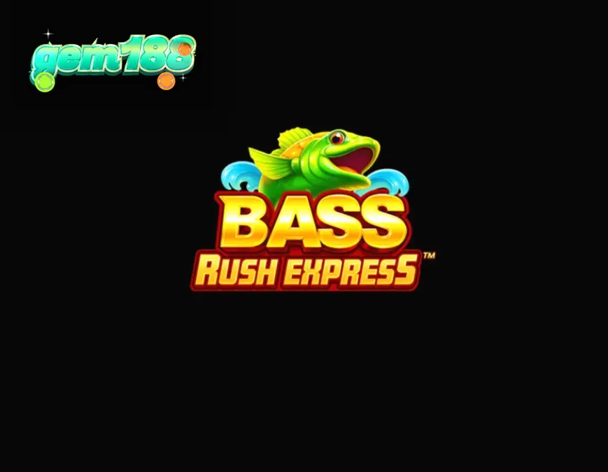 Tampilan visual slot Bass Rush Express dengan latar belakang danau dan fitur nelayan